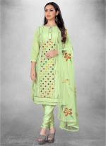 Pure Modal Light Green Casual Wear Embroidery Work Churidar Suit